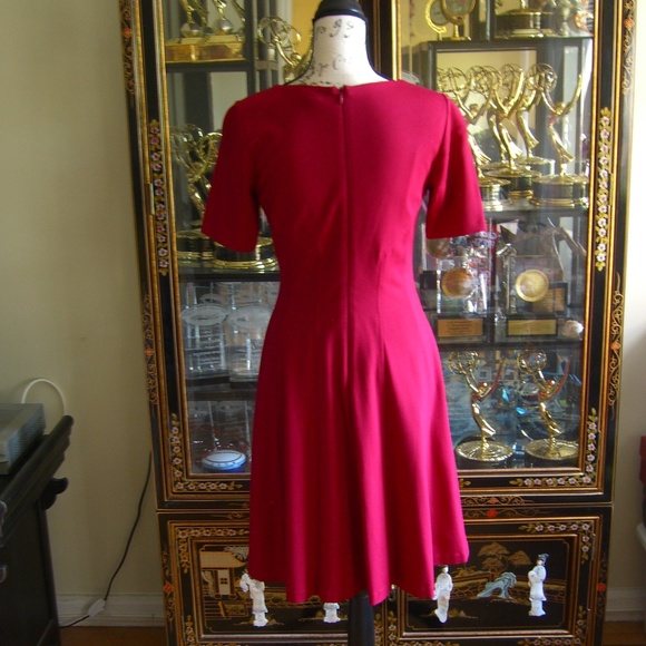 WHITE HOUSE BLACK MARKET RED A-LINE DRESS 4 - Picture 3 of 4